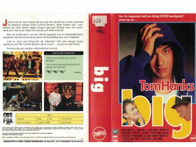 Tom Hanks BIG  Inst. VHS